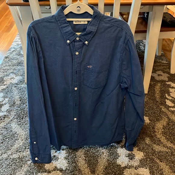 Hollister men’s blue Button Down long sleeve shirt size large - Picture 1 of 1